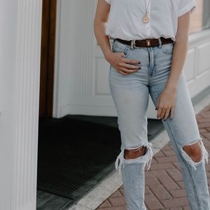 American Eagle Distressed Mom Jeans